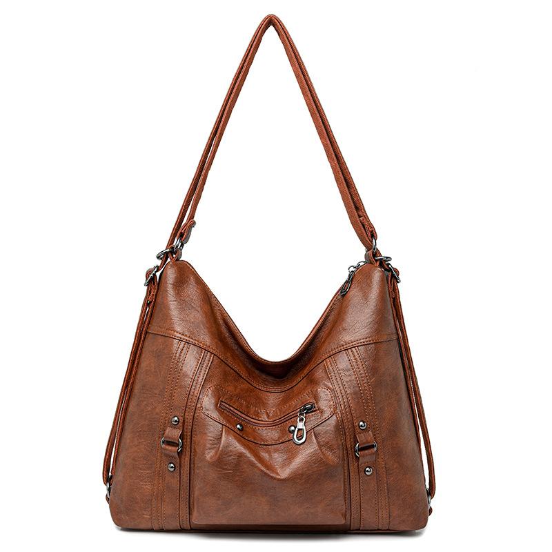 Женская сумка новая мягкая кожа женская большая вместимость на плечо мессенджер ретро рюкзак на молнии