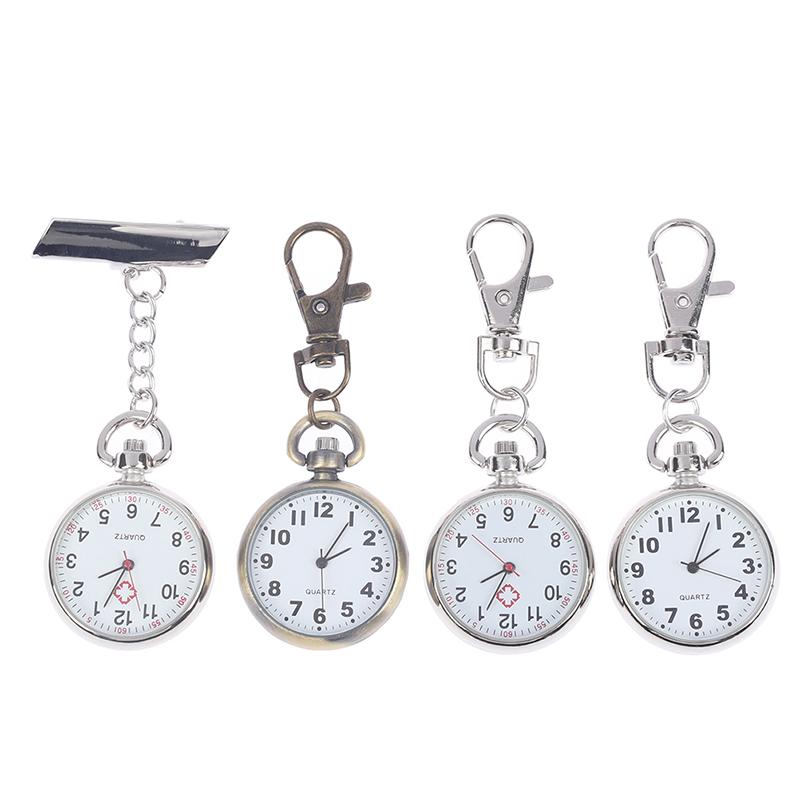 1Pcs Retro Quartz Vintage Pocket Watch Movement Keychain Keyring