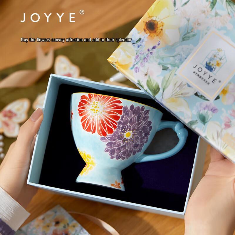 JOYYE Hand-Painted Ceramic Breakfast Mug