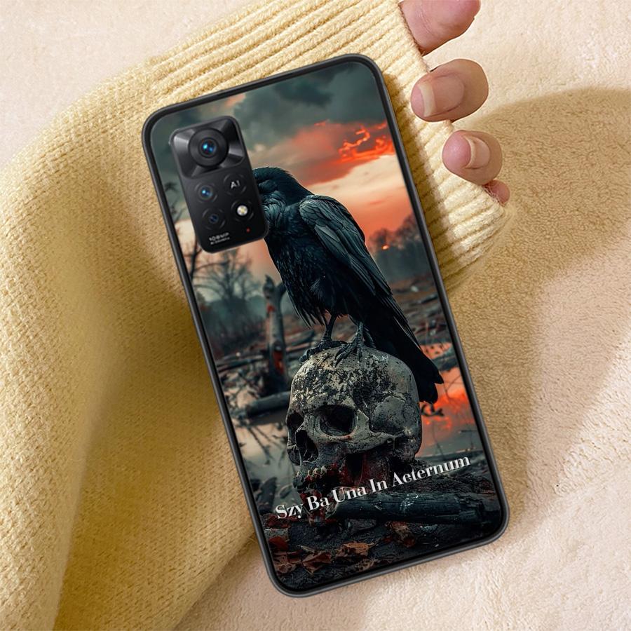Чехол для телефона Ворон Темная Ворона Для Redmi Note 13 14 15 Pro Plus 12 13C 12C 15C 9 10 10C 9T 9C 9A ТПУ Мягкий Чехол Прозрачные Чехлы для Телефона Sho