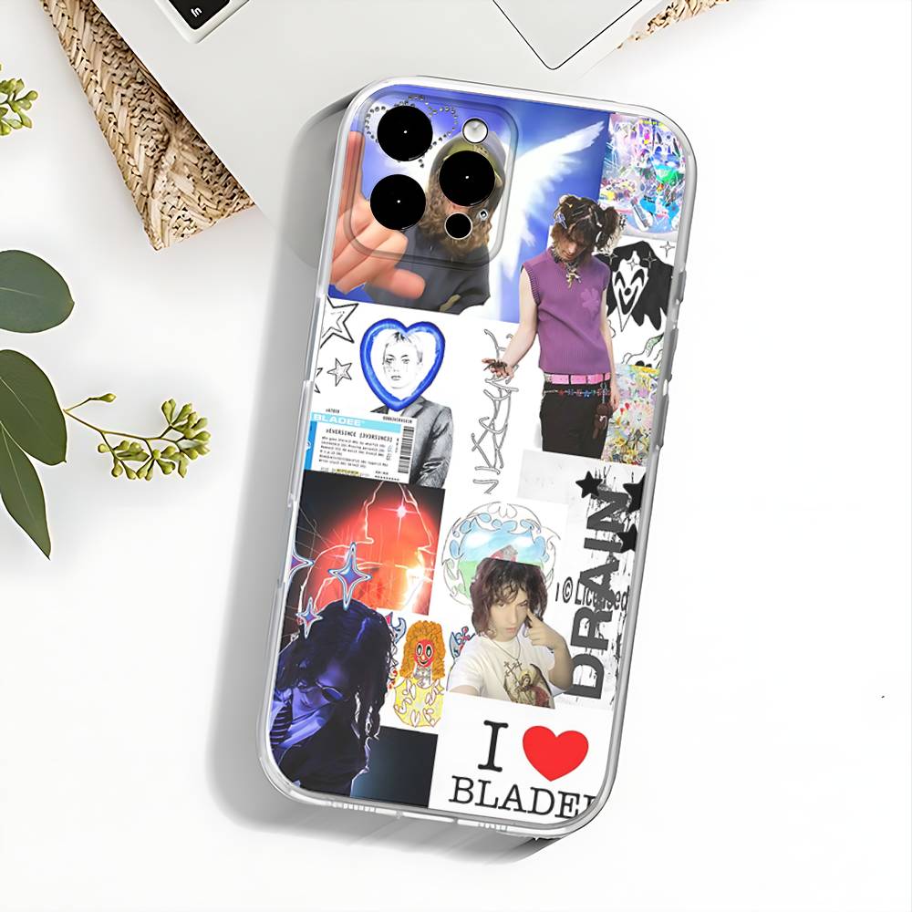 Чехол для телефона Bladee 333 Drain Gang для iPhone 17,16,15,14,13,12,11 Pro,Max,Plus,X,XS,XR,SE4,E Mini Прозрачный Мягкий Чехол