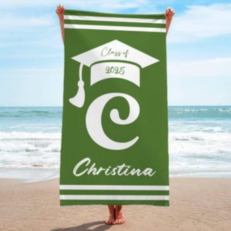 Class Of 2025 Graduation Gifts Grad Custom Beach Towel Pool Party Towel Personalized Graduation Trip Gifts