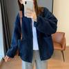 Женский oversized флисовый кардиган на пуговицах, свободный, с длинным рукавом, повседневный, теплый, верхняя одежда, осень, зима