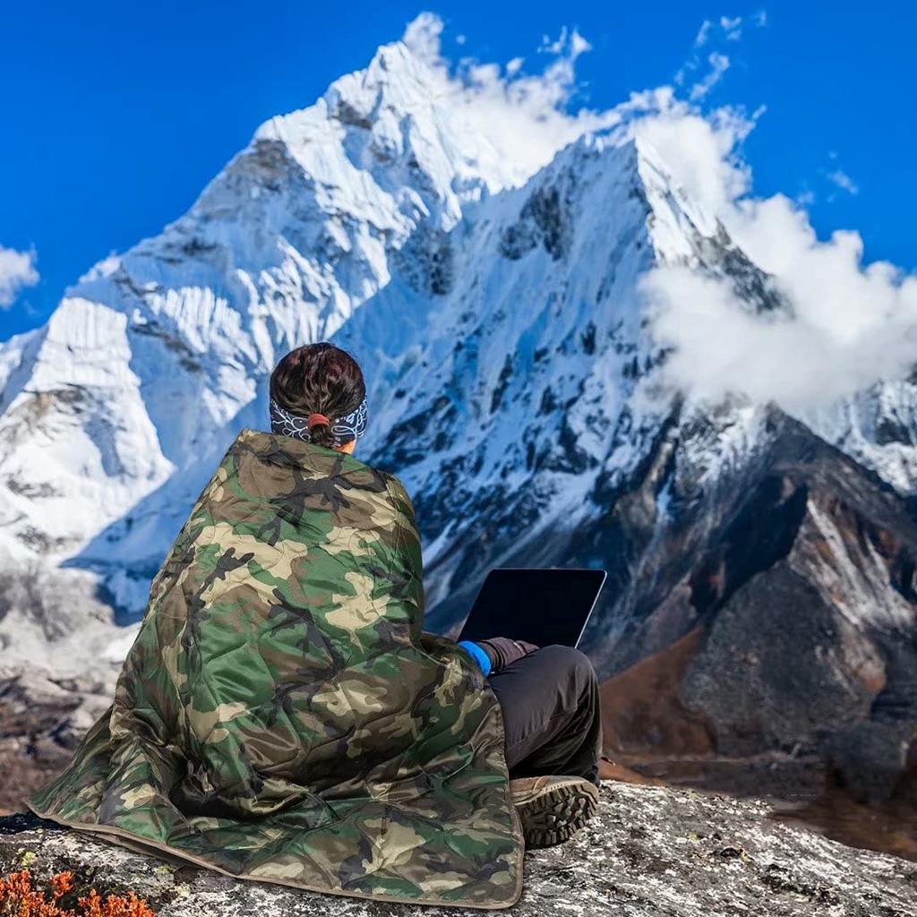 Kylebooker Камуфляжное одеяло для кемпинга, одеяло для пикника, уличное одеяло, пляжное одеяло — пухлое, компактное, легкое и теплое