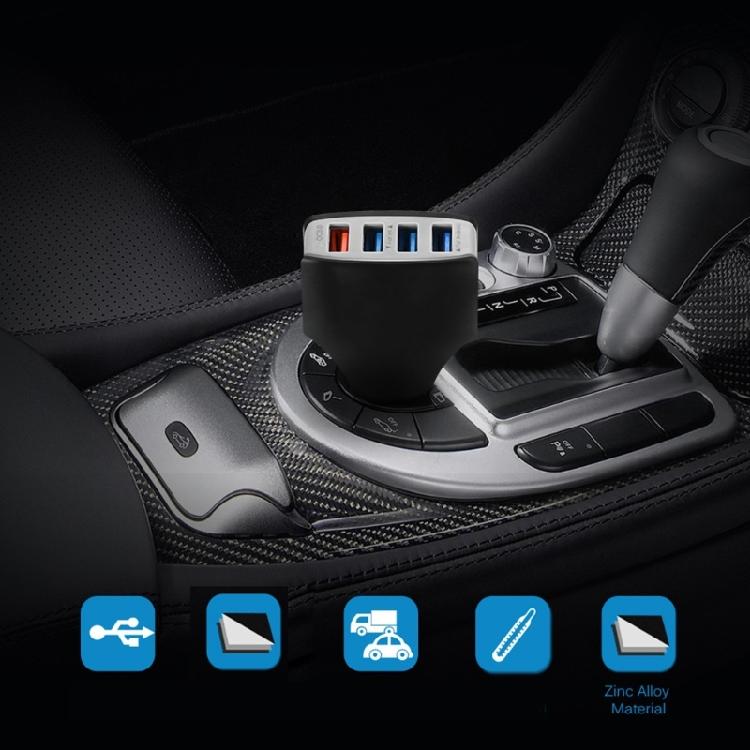 Универсальный USB-адаптер-зарядное устройство для автомобиля с 4 стандартными USB-портами для питания автомобиля, поддержка QC3.0