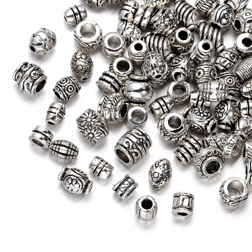 20g Flower Silver Plated Loose Tube Bead Spacer Beads For Jewelry Making Tube Charms DIY Bracelet Necklace Accessories