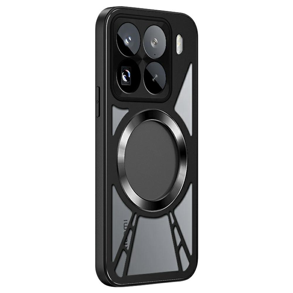 For Xiaomi 15 Pro Magnetic Case Hollow Heat Dissipation PC + Silicone Phone Cover