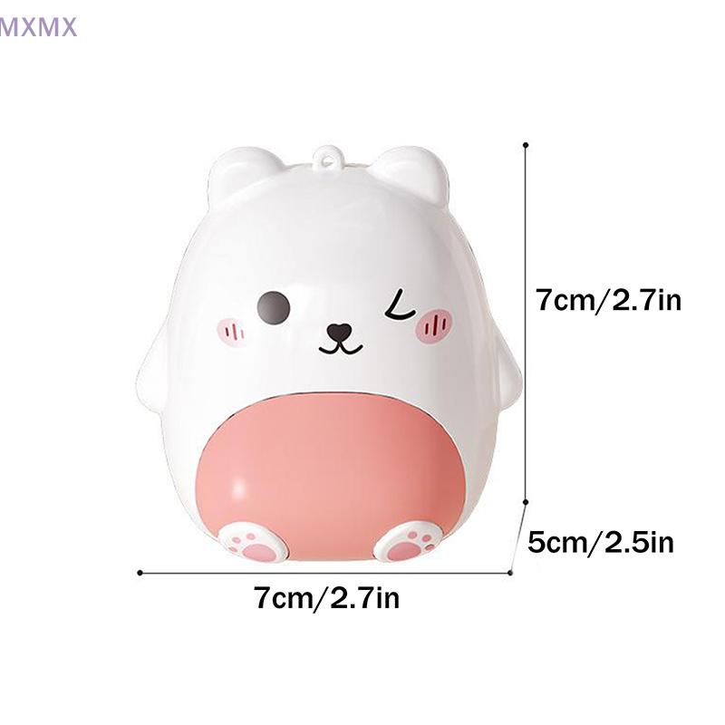 {MX} Cute Cartoon Small Bear Portable Pill Box Keychain Double-layer Compartment Medicine Storage Box Large Capacity Pill Case