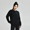 Li Ning однотонный свободный свитер с заниженной линией плеч, длинный рукав, толстовка унисекс, черный цвет AWDUG77-1
