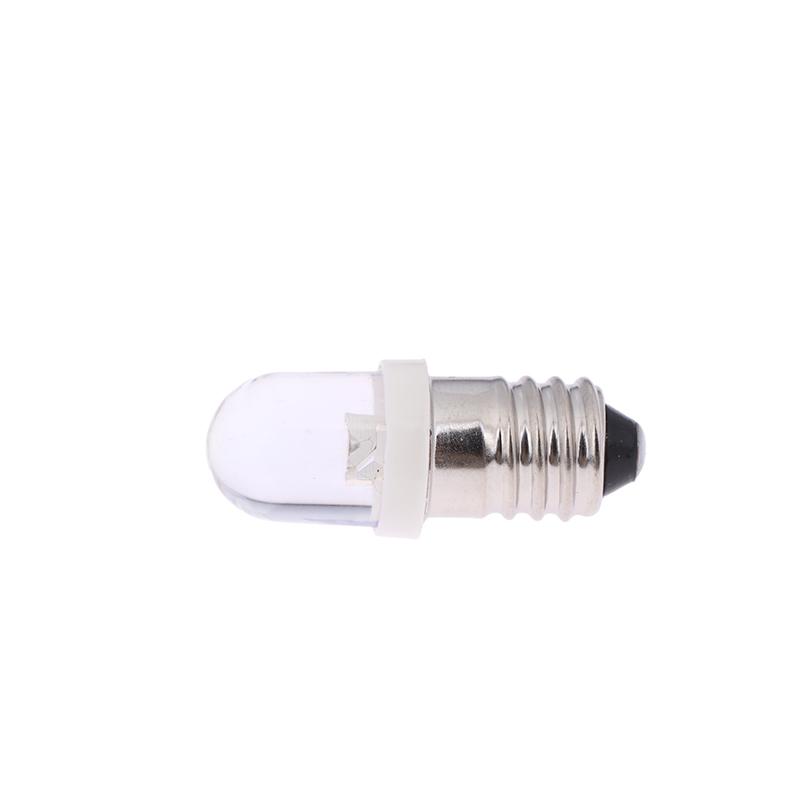 5Pcs Led E10 Dc3V 5V 6V 12V 24V Screw Bulb Warning Signal Bulb E10 Instrumentation Bulb Indicator White Auto Interior Light