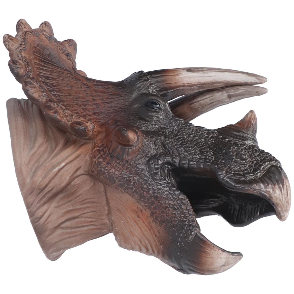 Triceratops Puppet Rubber Nontoxic Durable Hand Painted Appearance Triceratops Hand Puppet