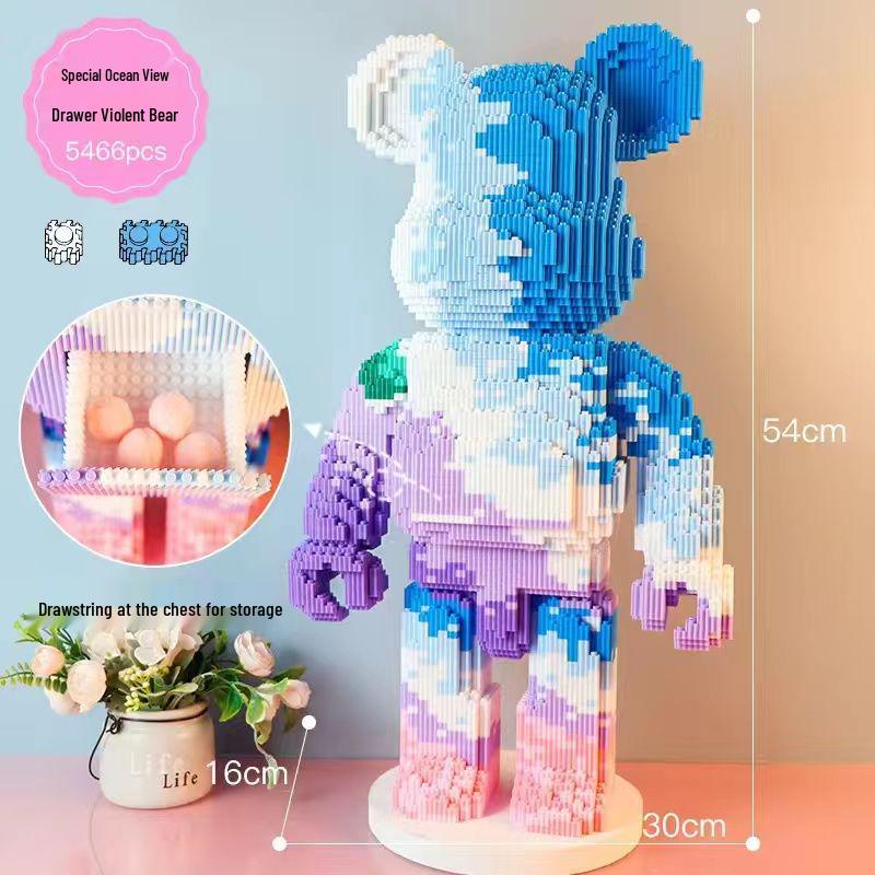 Совместимый 55 см Игрушка-конструктор «Жестокий медведь» в стиле Lego - Идеальный подарок на день рождения для мальчиков и девочек