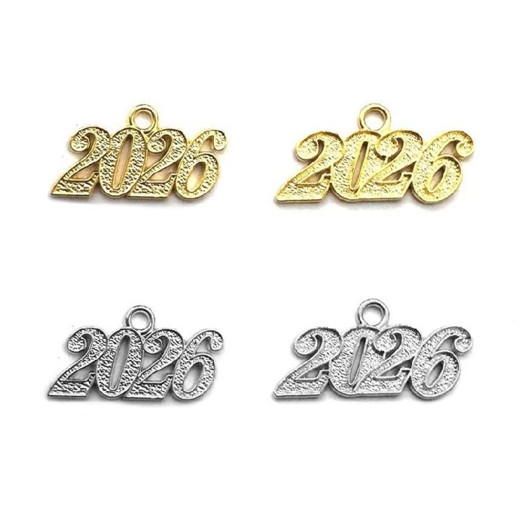 100Pieces Simple 2026 Year Number Charm Graduation Pendant For Unique Jewelry And Gift Crafting Project Decoration