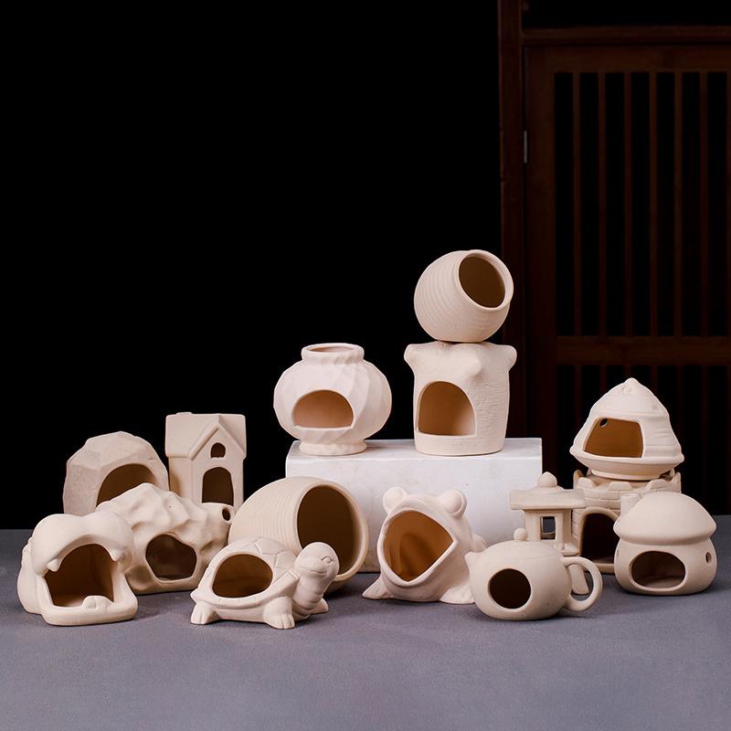 Креативное глиняное украшение для аквариума, мультяшная керамика, аквариум, ландшафтный дизайн, укрытие для рыб, креветок, резервуар для нереста