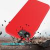 (Red) For iPhone 16e Case Drop Proof Liquid Silicone Soft Lining Back Phone Cover