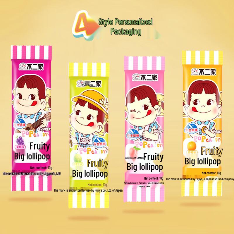 Fujiya Разноцветные фруктовые леденцы (28 палочек)