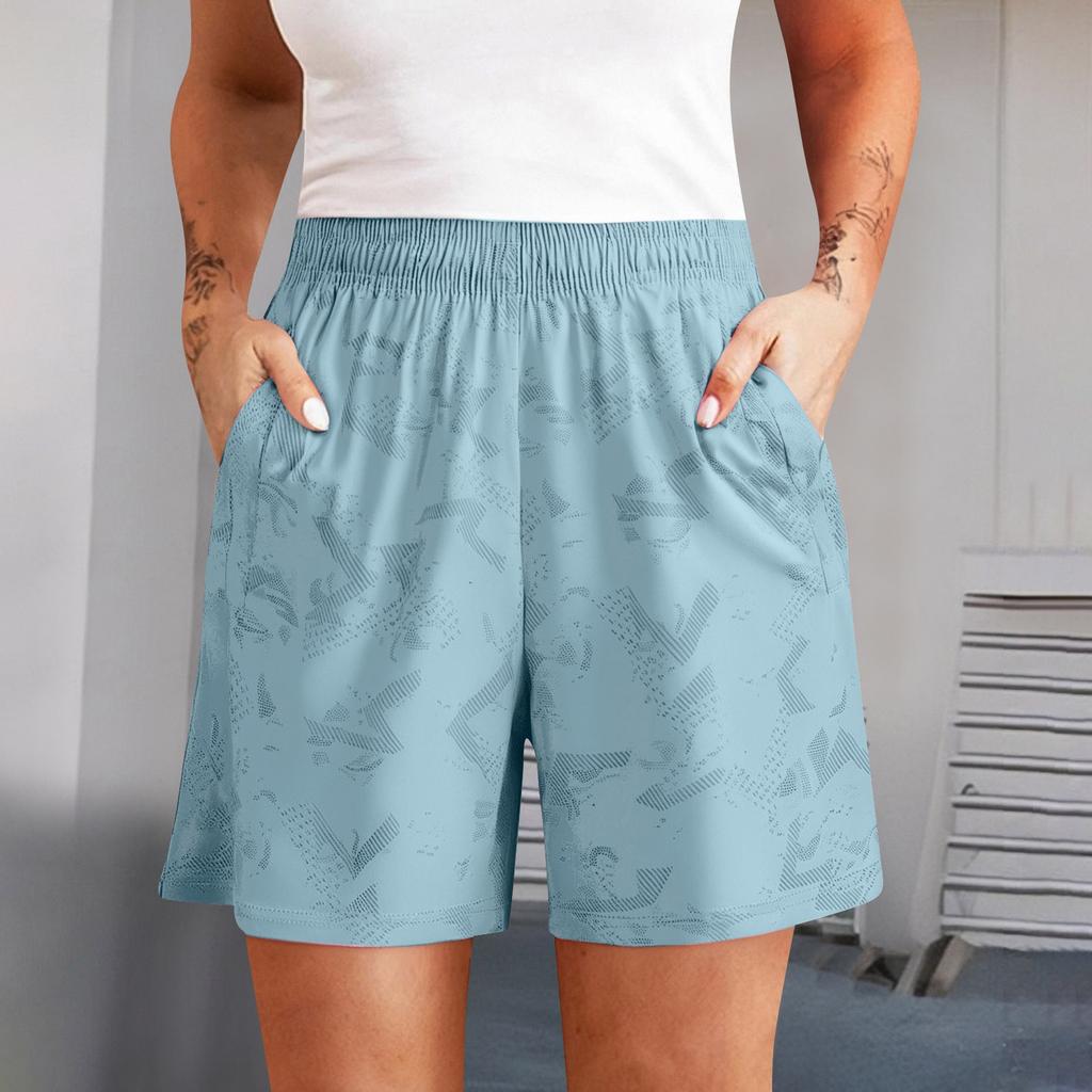 Women's Casual Solid Colour Elastic Waist Straight Casual Pants With Pockets