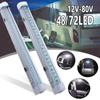 1PC 48/72 LED Car Interior Light Strip Bar Lamp Van Bus Caravan On/Off Switch Car Trunk Lamp Led Luggage Compartment Light SEAMETAL Car Accessories
