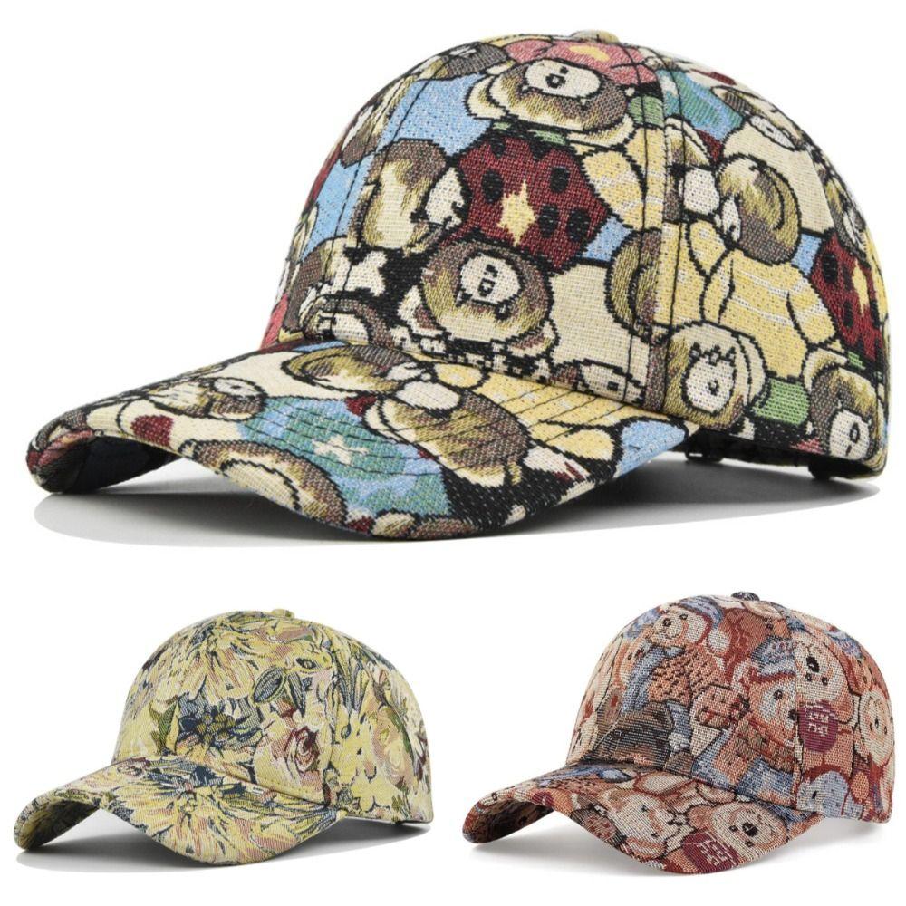 Little Bear Print Unisex-Teens Caps Bear Print Fashion Hip Hop Vintage Hat Cute Bear Baseball Cap