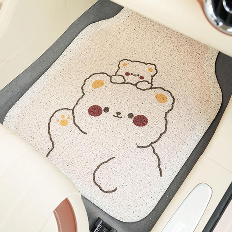 Автомобильный коврик для ног Симпатичный коврик для автомобиля Коврики для автомобиля Аксессуары для салона автомобиля Нескользящие автомобильные коврики для ног для седанов, внедорожников, грузовиков, автомобилей