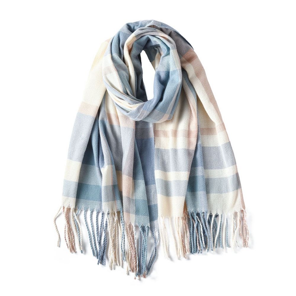 Woolen Imitation Cashmere Scarf Soft Neck Warmer Fashion Winter Scarf  Women Men