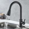 Pull-Out Kitchen Faucet Brushed Nickel Kitchen Sink Water Tap Rotation Stream Sprayer Head Hot Cold Wate Mixer Tap Deck