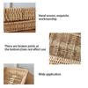 Rectangle Woven Serving Tray Wood Color Multifunctional Storage Basket  For Fruits Display