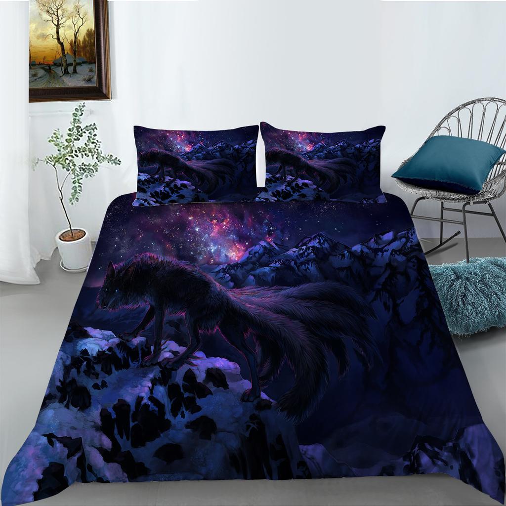 Etc Creative Wolf Series Digital Printing Bedding Two Or Three Piece Set Polyester
