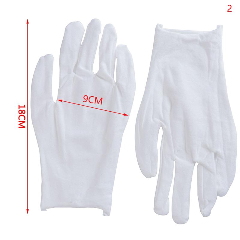 1 пара высокоэластичных мягких многофункциональных простых в использовании белых хлопковых перчаток