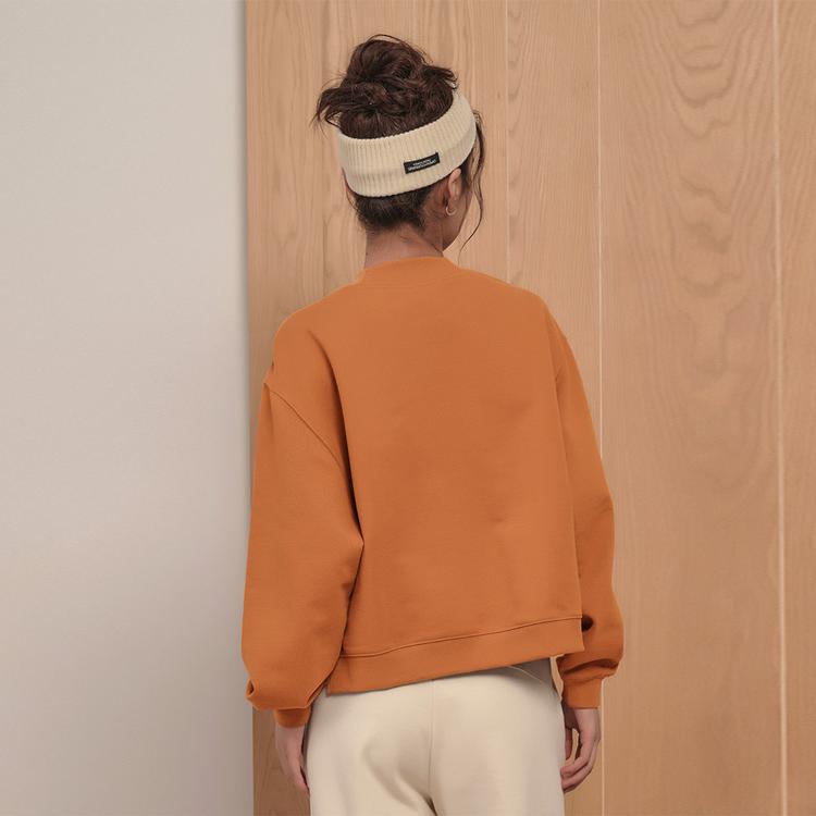 Reebok Осень-зима 23, с принтом логотипа, с заниженной линией плеч, удобный свитер с круглым вырезом, женская толстовка, карамель 23FRC306WGBH