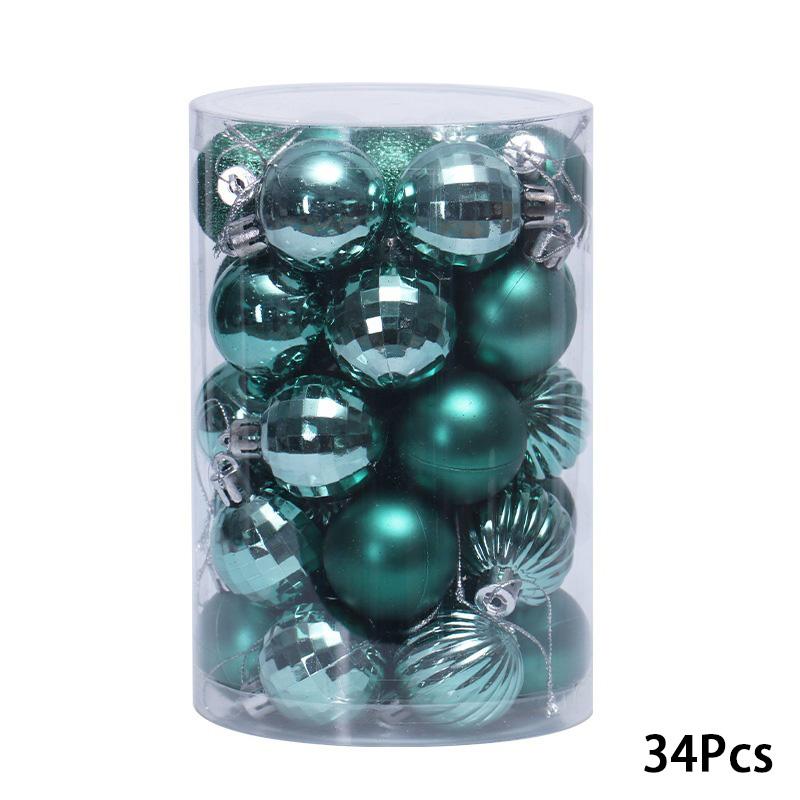 34Pcs DIY Home Decor Fashion Christmas Balls Ornament Xmas Tree Pendant Party Decor New Year