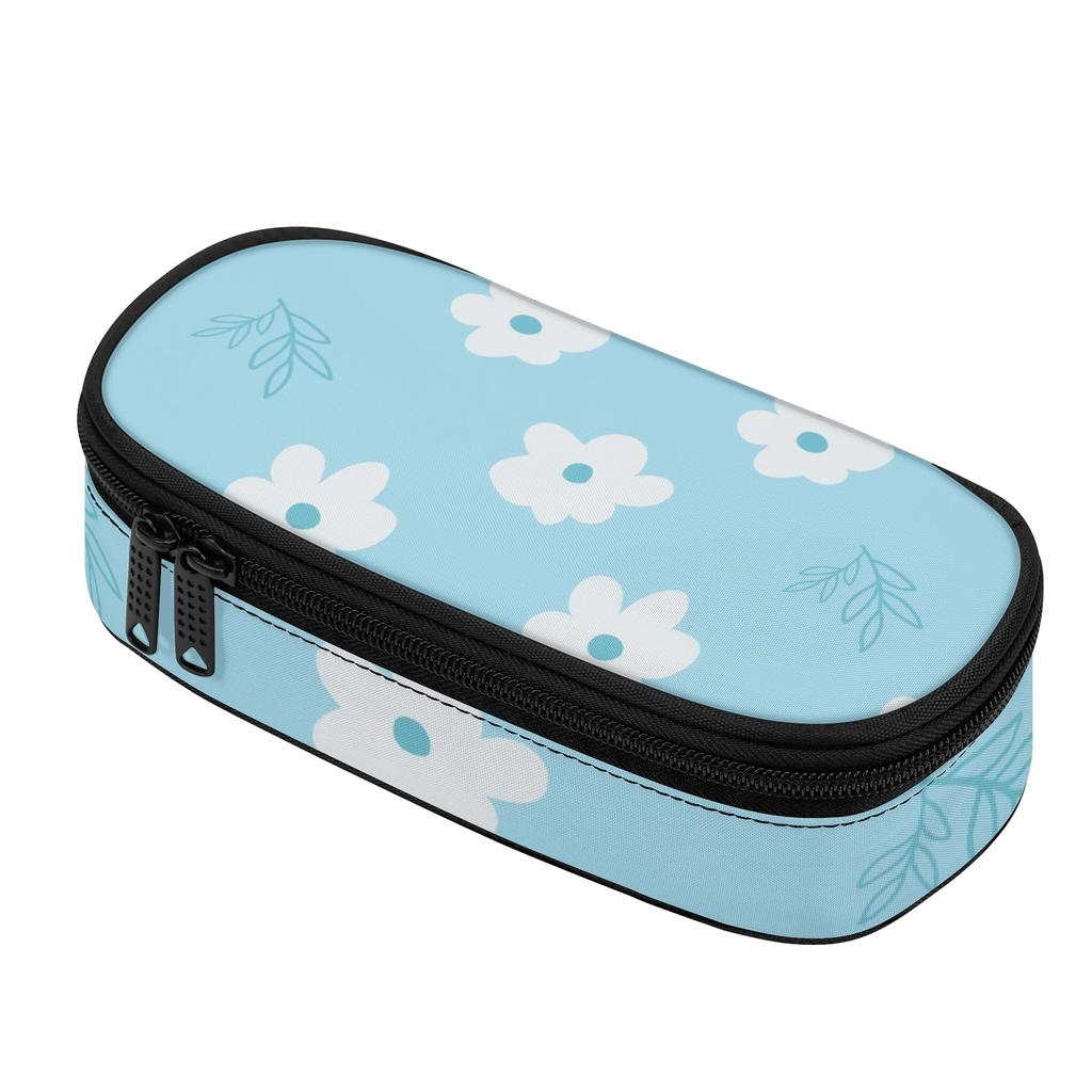 Pencil Case Structured Strong Polyester Fabric Easy Open Zipper with Main Compartment Mesh Pocket and Pen Slots for Everyday Study