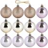 Rose Gold Shatterproof Christmas Baubles 5cm 12-Pack