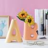 Керамическая ваза с буквами, настольная декоративная подставка для цветов, минималистский стиль, однотонная ваза для домашнего декора, гостиной, столовой