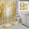 1/4 шт. Роскошный золотой цветочный водонепроницаемый комплект занавесок для душа, декоративный набор для ванной комнаты, нескользящий коврик для унитаза, коврик для ванной и 12 крючков