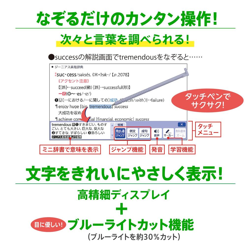 Casio Electronic Dictionary for High School Students 155 Special Ex-word (XD-SA4200WE, Contents, White, XD-SAN42WE, Set)