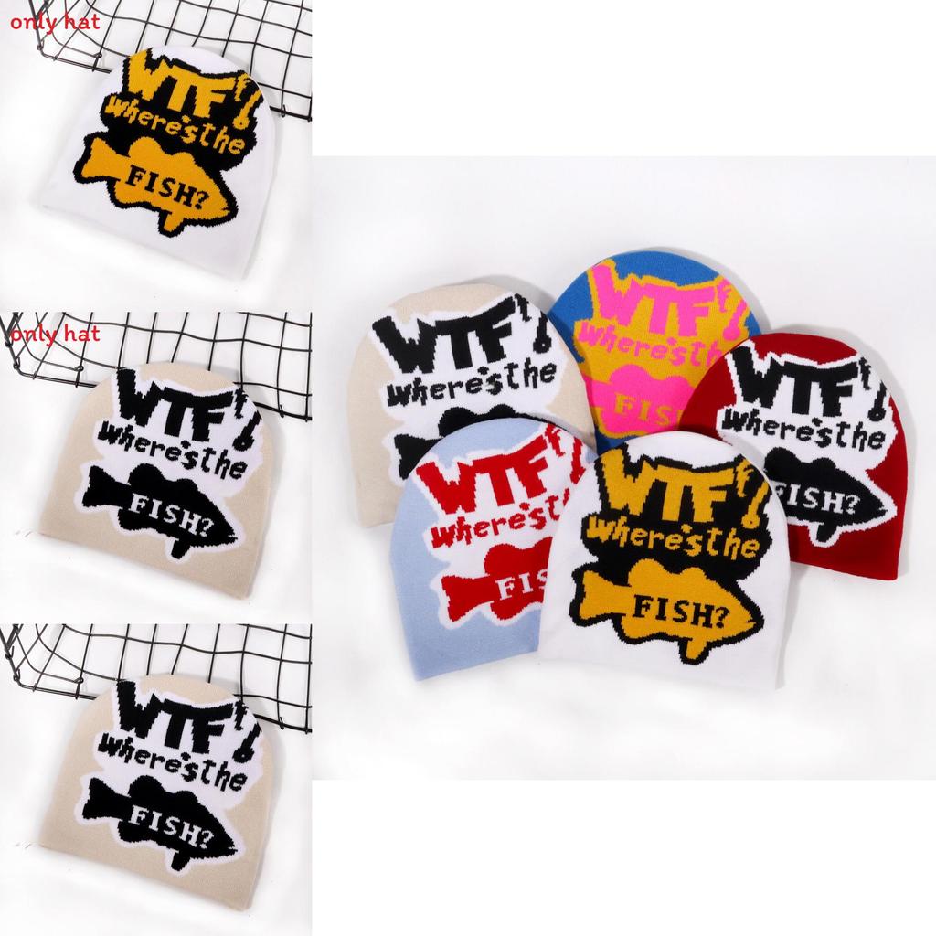 Fashion Color Blocked Letter Pattern Neutral Casual Warm Knitted Hat For Winter Street Fashion