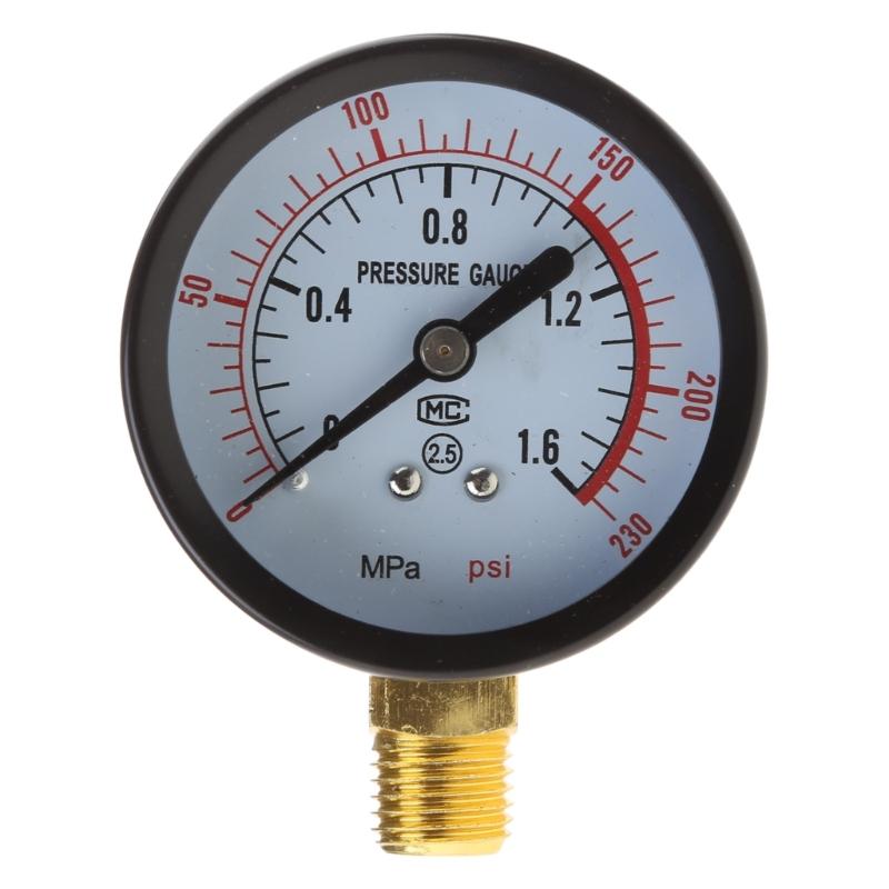 Pressure Gauge Iron/Plastic for Case Horizontal/Vertical Type Double Scale Gauge Air Compressor Gauge 3 Different Types