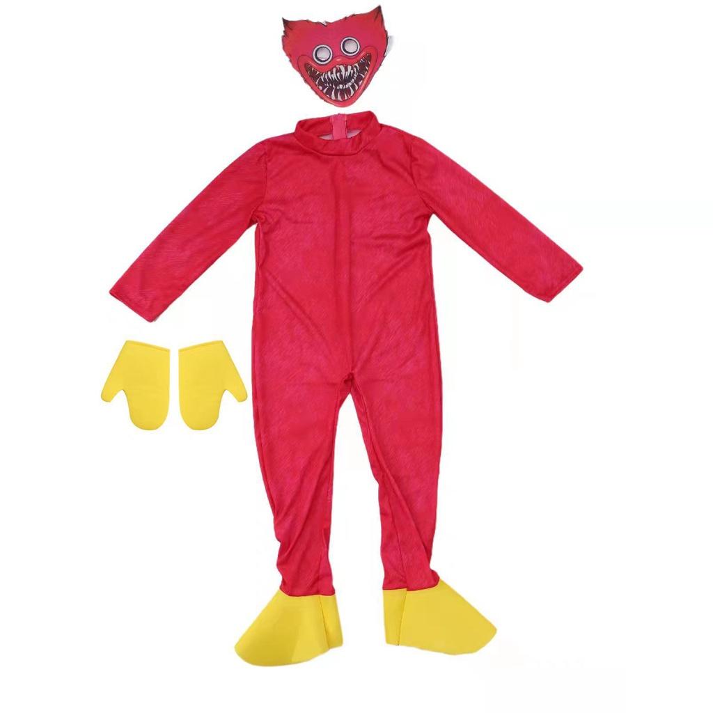 Kids Huggy Wuggy Poppy Playtime Cosplay Costume Bodysuit Jumpsuit Mask Gloves For Unisex
