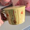 Крем-ветер Мультяшный мишка Студенческая чашка для лапши быстрого приготовления Домашняя миска для лапши быстрого приготовления с крышкой Студенческая миска для лапши быстрого приготовления Персональная