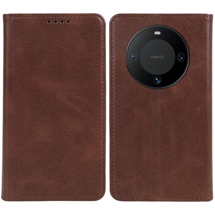 Для Huawei Mate 60 PU кожаный чехол-кошелек с текстурой теленка в деловом стиле