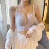 Fixed Cup Lace Tank Top for Women's Inner Wear and Outer Wear Slim Fit Multi Color Versatile Strap Sexy Bra