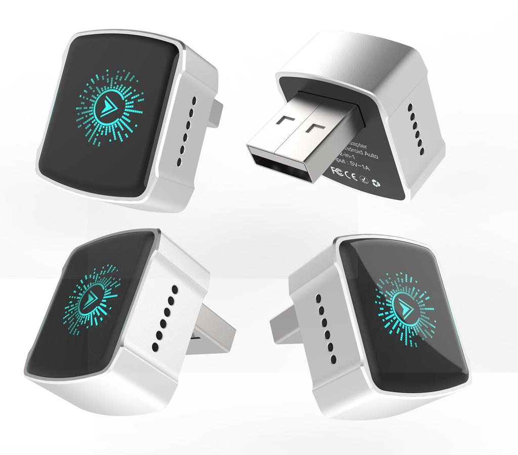 2 В 1 Новый умный беспроводной адаптер CarPlay Android Auto Беспроблемный Plug&Play Стабильное подключение по BT и WiFi Обновления по OTA Подходит для 99% автомобилей