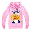 Adorable Kids Jeffy Print Hoodie Soft And Comfortable Long Sleeve Sports Shirt