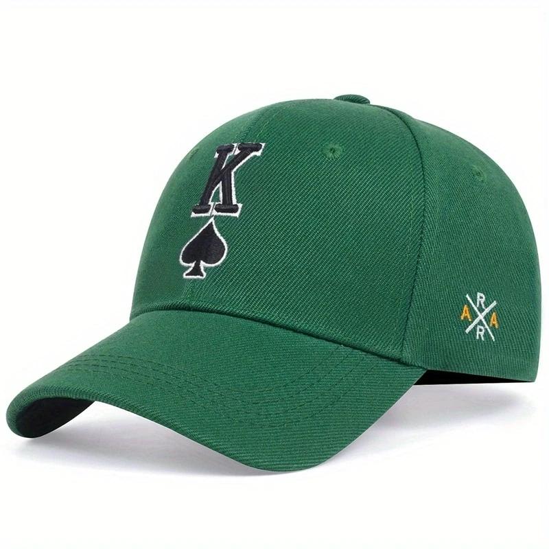 Baseball Stitching Stitched Embroidered Alphabet K Poker Neutral Gender Women Men For Caps Spring And Autumn Outdoor Adjustable Casual Hats