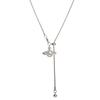 Adjustable Saturn Pearl Pendant Necklace Women Titanium Steel Chain Elegant Minimalist Jewelry 58cm Length