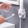 Toothbrush Holder Wall Mounted No Drilling Automatic Toothpaste Dispenser Slot Easy Install Space Saving Home Adult Gift