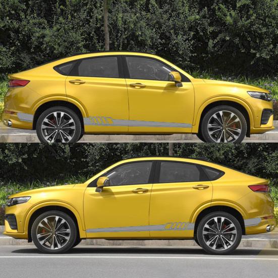 Наклейка на кузов автомобиля, стильная солнцезащитная изысканная боковая полоска на двери, юбка, наклейки, внешние аксессуары