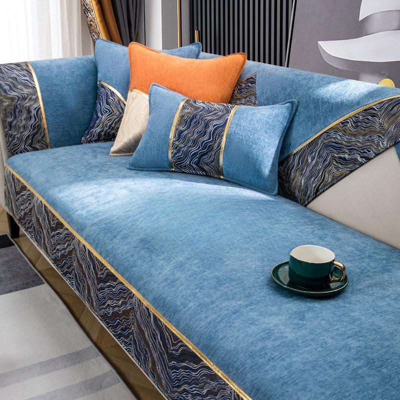 Легкая подушка для дивана, роскошная современная подушка, чехол для дивана, чехол из синели, ткань для дивана, полотенце, универсальная нескользящая подушка на четыре сезона