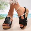 Fashion Retro Wedge Heel Sandals for Women Summer 2025 Comfort Thick Bottom Beach Slippers Women Punk Chunky Platform Sandalias Mujer